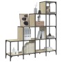 Engineered wood and metal Sonoma oak shelving 122x30x132 cm by , Bookcases and shelves - Ref: Foro24-845442, Price: 94,88 €, ...