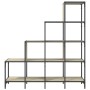 Engineered wood and metal Sonoma oak shelving 122x30x132 cm by , Bookcases and shelves - Ref: Foro24-845442, Price: 94,88 €, ...