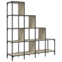 Engineered wood and metal Sonoma oak shelving 122x30x132 cm by , Bookcases and shelves - Ref: Foro24-845442, Price: 94,88 €, ...