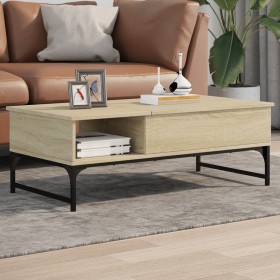 Engineering wood metal coffee table Sonoma oak 100x50x35cm by , Coffee table - Ref: Foro24-845392, Price: 75,99 €, Discount: %