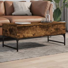 Smoke Oak Engineered Wood and Metal Coffee Table by , Coffee table - Ref: Foro24-845378, Price: 72,30 €, Discount: %