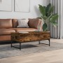 Smoke Oak Engineered Wood and Metal Coffee Table by , Coffee table - Ref: Foro24-845378, Price: 71,99 €, Discount: %