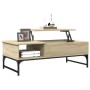 Mesa de centro madera ingeniería metal roble Sonoma 100x50x35cm de , Mesas de centro - Ref: Foro24-845392, Precio: 76,08 €, D...