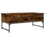 Mesa de centro de madera de ingeniería y metal roble humo de , Mesas de centro - Ref: Foro24-845378, Precio: 73,18 €, Descuen...