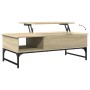 Mesa de centro madera ingeniería metal roble Sonoma 100x50x35cm de , Mesas de centro - Ref: Foro24-845392, Precio: 76,08 €, D...