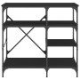 Estantería de cocina madera ingeniería metal negro 90x40x84 cm de , Contenedores para utensilios de cocina - Ref: Foro24-8454...