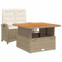 Set comedor de jardín 2 pzas con cojines ratán sintético beige de , Conjuntos de jardín - Ref: Foro24-3277355, Precio: 377,21...