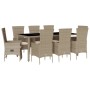 Set comedor de jardín 9 pzas con cojines ratán sintético beige de , Conjuntos de jardín - Ref: Foro24-3277582, Precio: 779,35...