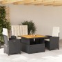 4-teilige Garten-Essgruppe mit schwarzen synthetischen Rattankissen von , Gartensets - Ref: Foro24-3277320, Preis: 541,99 €, ...