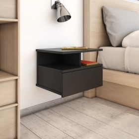 Floating bedside tables 2 units black wood 40x31x27 cm by vidaXL, Nightstands - Ref: Foro24-800408, Price: 56,07 €, Discount: %