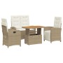 Set de comedor jardín con cojines 4 pzas ratán sintético beige de , Conjuntos de jardín - Ref: Foro24-3277360, Precio: 572,10...