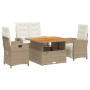 Set de comedor jardín con cojines 4 pzas ratán sintético beige de , Conjuntos de jardín - Ref: Foro24-3277357, Precio: 651,04...