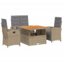 Garden dining set with cushions 4 pieces beige synthetic rattan by , Garden sets - Ref: Foro24-3277369, Price: 666,20 €, Disc...