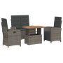 4-piece garden dining set with gray PE rattan cushions by , Garden sets - Ref: Foro24-3277348, Price: 577,02 €, Discount: %