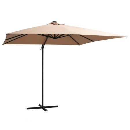 Cantilever umbrella with LED lights and taupe steel pole 250x250 cm by vidaXL, Umbrellas - Ref: Foro24-46995, Price: 106,17 €...