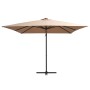 Cantilever umbrella with LED lights and taupe steel pole 250x250 cm by vidaXL, Umbrellas - Ref: Foro24-46995, Price: 106,17 €...