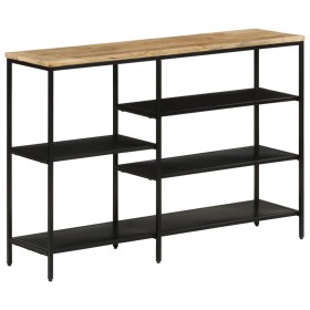 Console table solid rough mango wood and iron 110x30x75 cm by , Side tables - Ref: Foro24-372730, Price: 143,18 €, Discount: %