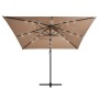 Cantilever umbrella with LED lights and taupe steel pole 250x250 cm by vidaXL, Umbrellas - Ref: Foro24-46995, Price: 106,17 €...