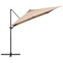 Cantilever umbrella with LED lights and taupe steel pole 250x250 cm by vidaXL, Umbrellas - Ref: Foro24-46995, Price: 106,17 €...