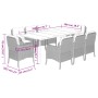 Garden dining set 9 pieces with light gray synthetic rattan cushions by , Garden sets - Ref: Foro24-3211996, Price: 998,04 €,...