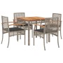 5-piece garden dining set with gray synthetic rattan cushions by , Garden sets - Ref: Foro24-3213570, Price: 336,63 €, Discou...