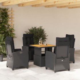 5-teiliges Gartenmöbel-Set mit schwarzen synthetischen Rattankissen von , Gartensets - Ref: Foro24-3277388, Preis: 702,99 €, ...