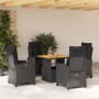 5-teiliges Gartenmöbel-Set mit schwarzen synthetischen Rattankissen von , Gartensets - Ref: Foro24-3277388, Preis: 703,00 €, ...