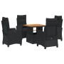 Set de muebles jardín 5 pzas con cojines ratán sintético negro de , Conjuntos de jardín - Ref: Foro24-3277388, Precio: 702,18...