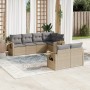 7-teiliges Gartensofa-Set und beigefarbene synthetische Rattankissen von , Gartensets - Ref: Foro24-3220408, Preis: 535,88 €,...