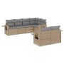 7-teiliges Gartensofa-Set und beigefarbene synthetische Rattankissen von , Gartensets - Ref: Foro24-3220408, Preis: 535,88 €,...