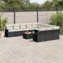 Garden sofa set 12 pieces with black synthetic rattan cushions by , Modular outdoor sofas - Ref: Foro24-3224789, Price: 747,2...