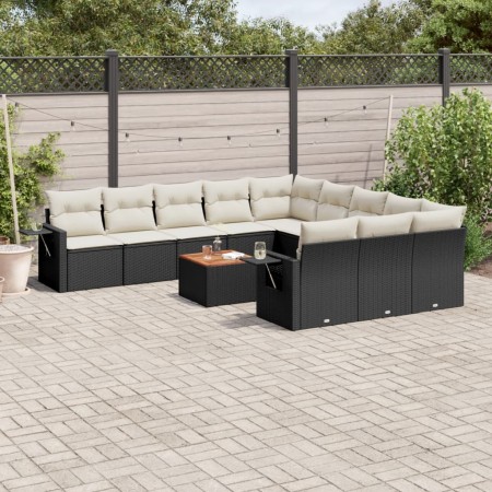 Garden sofa set 12 pieces with black synthetic rattan cushions by , Modular outdoor sofas - Ref: Foro24-3224789, Price: 747,2...