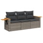 3-piece garden sofa set and gray synthetic rattan cushions by , Garden sets - Ref: Foro24-3226599, Price: 231,17 €, Discount: %