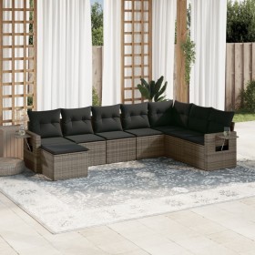 8-teiliges Gartensofa-Set und graue synthetische Rattankissen von , Gartensets - Ref: Foro24-3220559, Preis: 535,30 €, Rabatt: %