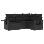 4-piece garden sofa set with black synthetic rattan cushions by , Garden sets - Ref: Foro24-3220104, Price: 293,69 €, Discoun...