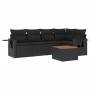 6-piece garden sofa set and black synthetic rattan cushions by , Garden sets - Ref: Foro24-3256881, Price: 450,69 €, Discount: %