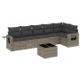 7-piece garden sofa set with gray PE rattan cushions by , Garden sets - Ref: Foro24-3220199, Price: 490,95 €, Discount: %