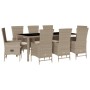 Set comedor de jardín 9 pzas con cojines ratán sintético beige de , Conjuntos de jardín - Ref: Foro24-3277580, Precio: 984,32...