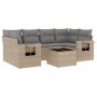 7-piece garden sofa set and beige synthetic rattan cushions by , Garden sets - Ref: Foro24-3219918, Price: 481,07 €, Discount: %