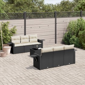 7-teiliges Garten-Essset und schwarze Kissen aus synthetischem Rattan von , Gartensets - Ref: Foro24-3219905, Preis: 499,06 €...