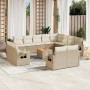 Garden sofa set with cushions 13 pieces beige synthetic rattan by , Modular outdoor sofas - Ref: Foro24-3224833, Price: 1,00 ...