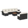 Gartensofa-Set 10-teilig mit schwarzen synthetischen Rattankissen von , Modulare Sofas für den Außenbereich - Ref: Foro24-322...