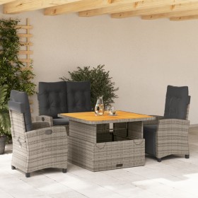 Juego de comedor de jardín 4 piezas con cojines ratán PE gris de , Conjuntos de jardín - Ref: Foro24-3277405, Precio: 639,99 ...