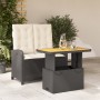 Set comedor de jardín 2 pzas con cojines ratán sintético negro de , Conjuntos de jardín - Ref: Foro24-3277322, Precio: 265,74...