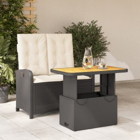 Set comedor de jardín 2 pzas con cojines ratán sintético negro de , Conjuntos de jardín - Ref: Foro24-3277322, Precio: 259,99...