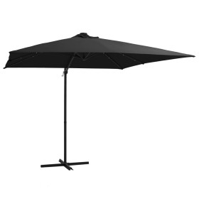 Cantilever umbrella with LED lights and black steel pole 250x250 cm by vidaXL, Umbrellas - Ref: Foro24-46996, Price: 157,99 €...