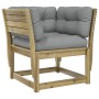 Gartensofa mit Armlehnen und Kissen aus imprägniertem Kiefernholz von , Outdoor-Sofas - Ref: Foro24-844698, Preis: 106,71 €, ...