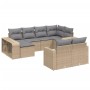 Gartensofa-Set mit beigen Kissen, 10-teilig, synthetisches Rattan von , Gartensets - Ref: Foro24-3228899, Preis: 599,47 €, Ra...