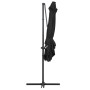 Sombrilla voladiza con luces LED y poste acero negro 250x250 cm de vidaXL, Sombrillas - Ref: Foro24-46996, Precio: 157,99 €, ...