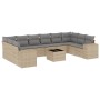 11-teiliges Gartensofa-Set mit beigen synthetischen Rattankissen von , Gartensets - Ref: Foro24-3255416, Preis: 779,86 €, Rab...